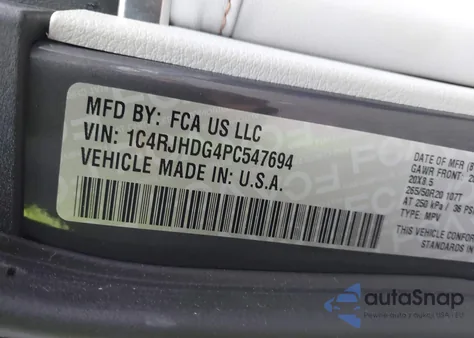 2023 Jeep Grand Cherokee Overland из США, поврежденный, VIN 1C4RJHDG4PC547694